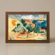 Mid-Century coloured enamelled ceramic tile art panel, Anduze