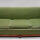 Canapé art déco bois et velours vert amande