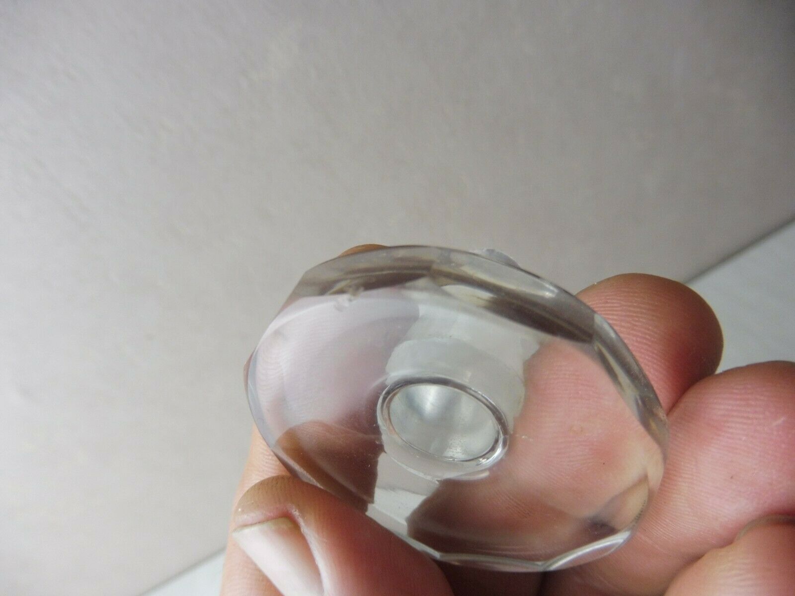 Ancient bohemian crystal carafe, flat coasts décor, from Czechoslovakia