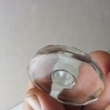 Ancient bohemian crystal carafe, flat coasts décor, from Czechoslovakia