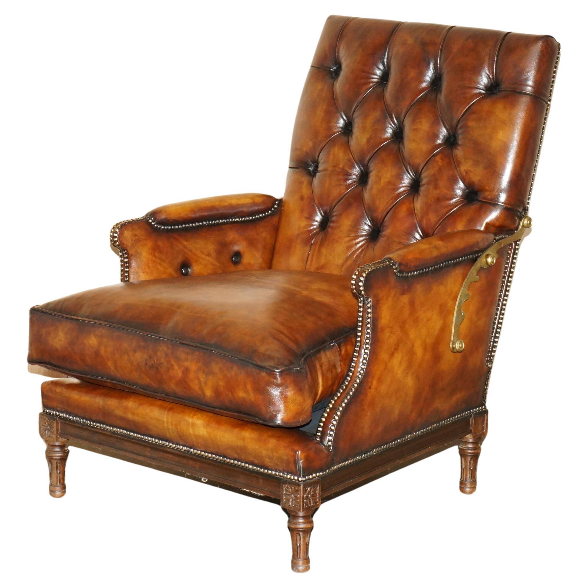 Fauteuil Club Chesterfield en Cuir Teint à la Main
