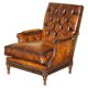 Fauteuil Club Chesterfield en Cuir Teint à la Main