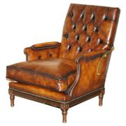 Chesterfield Club Armchair in Hand-Dyed Leather