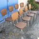 Lot de 8 chaises vintage en skai marron