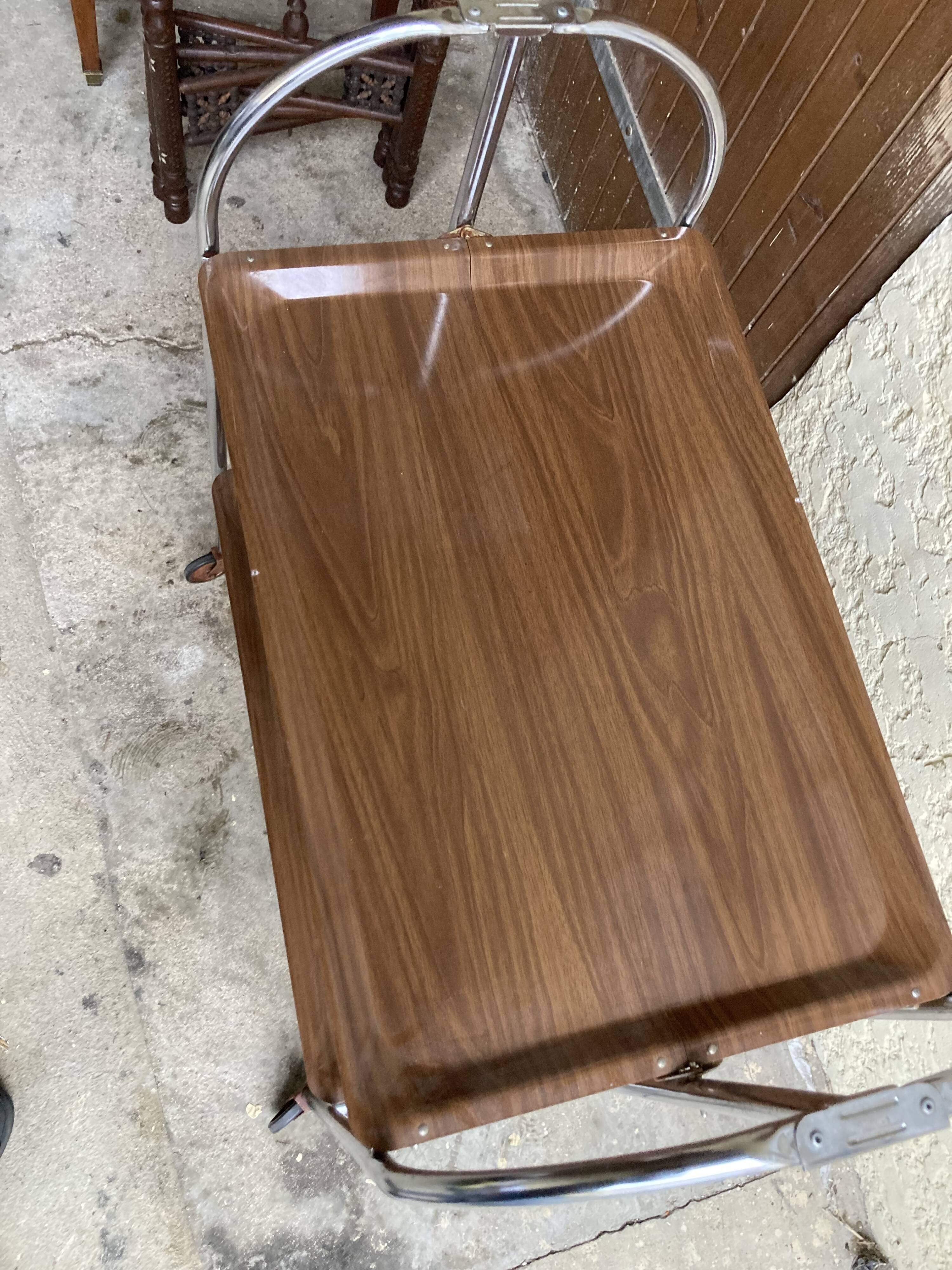 Vintage folding trolley serving cart