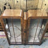 Asian Chinese walnut and lacquered showcase