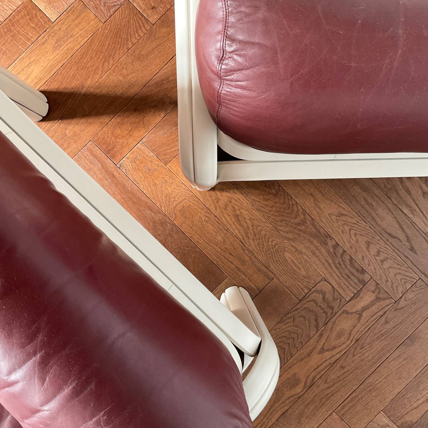 Gaëtana Aulenti armchair, vintage leather, 70s