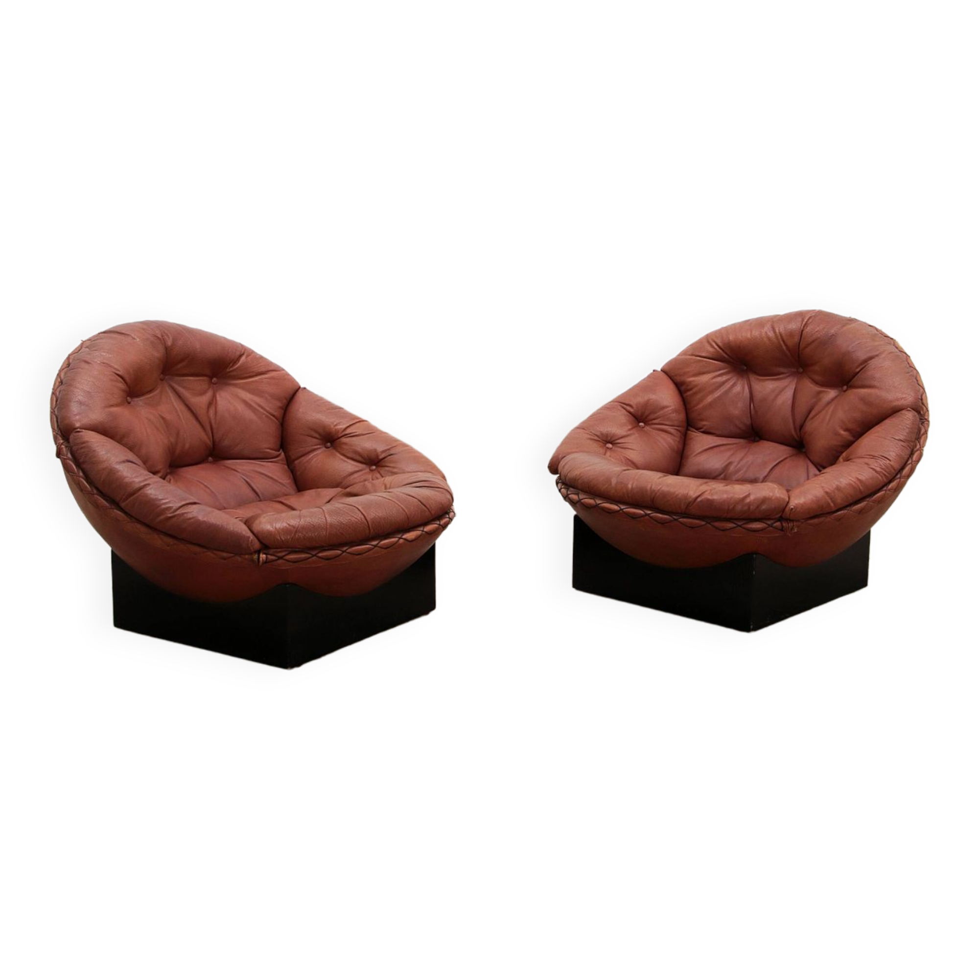 Lounge Set in Cognac color by Illum Wikkelsø for Ryesberg Møbler, 1970