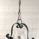 Vintage metal and glass pendant light - mid-20th century