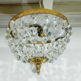 Bronze and crystal ceiling light