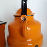 Enameled sheet metal teapot