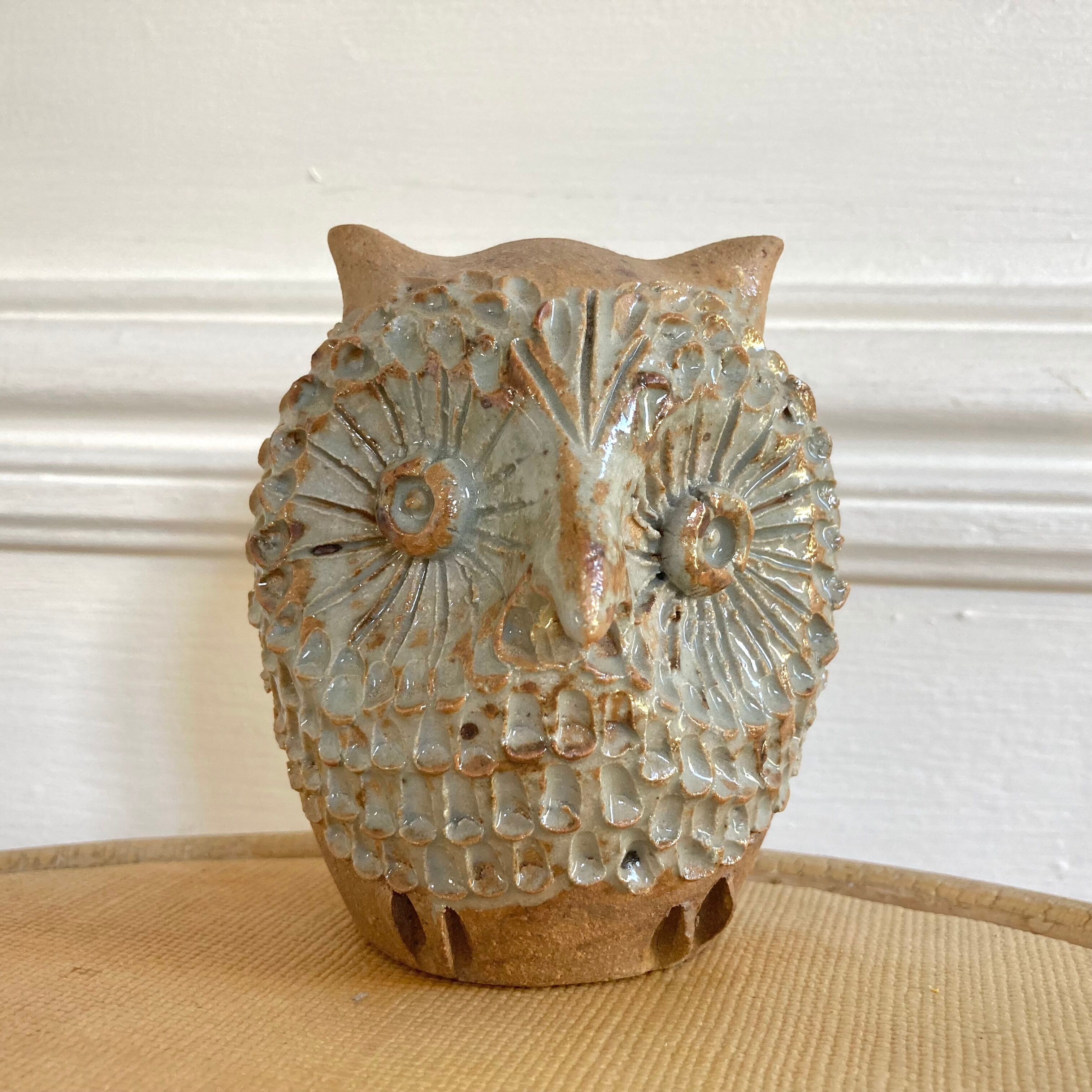 Pique flowers owl zoomorphic ceramic owl 70