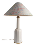 White Opaline Glass & Brass Heiberg Table Lamp, Denmark, Mid-19th century