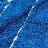 Handmade pure wool rug in blue