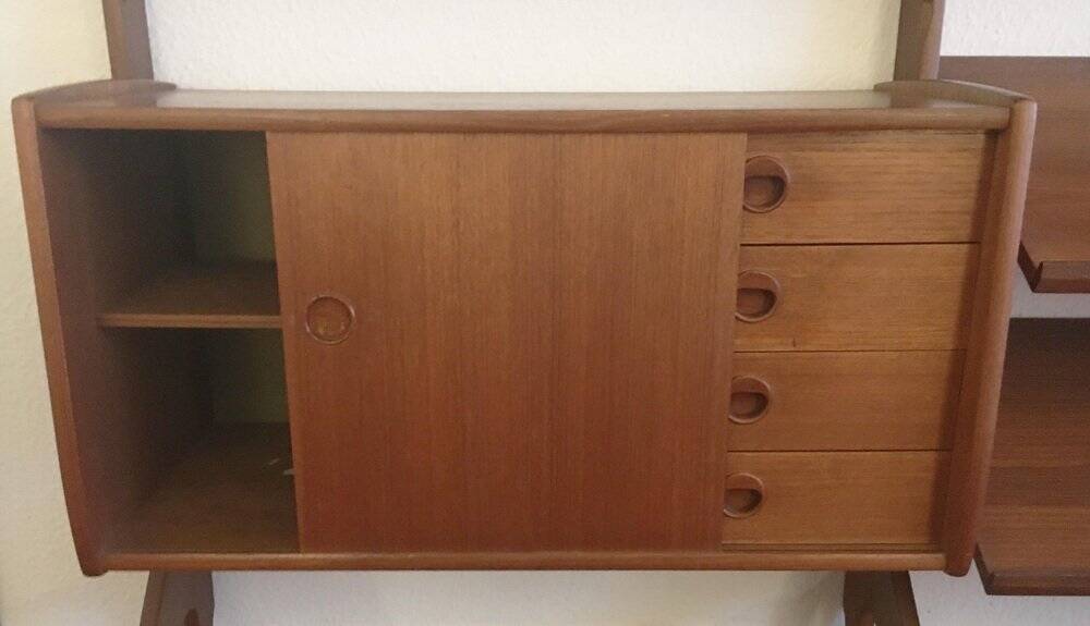 Mid-Century Modular Wall Unit Ergo in teak by John Texmon and Einar Blindheim for Blindheim Möbelfabrikk, 1960s.