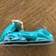 8 knife-wielding gazelles dabbling in green enamelled ceramic and vintage gold 1950