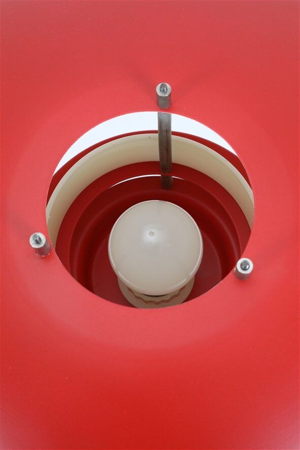 Rare lampe de bureau/table Lyskær rouge / design danois moderne / années 1970 / 1980 / postmoderne