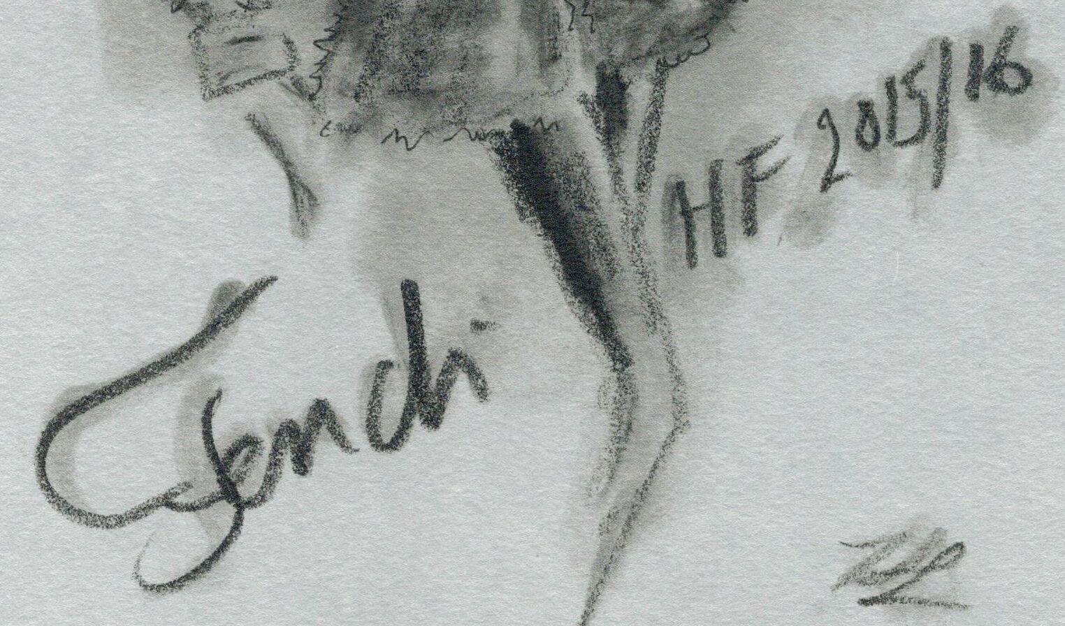 Drawing by Karl Lagerfeld for Fendi