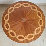 Marquetry and wrought iron coffee table