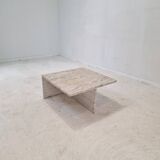 Table Basse Carrée en Travertin par Up & Up Italy, 1970s
