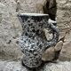 Vintage black and white textured ceramic pitcher – Fat Lava brutali style