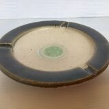 Green khaki beige ceramic ashtray tray.