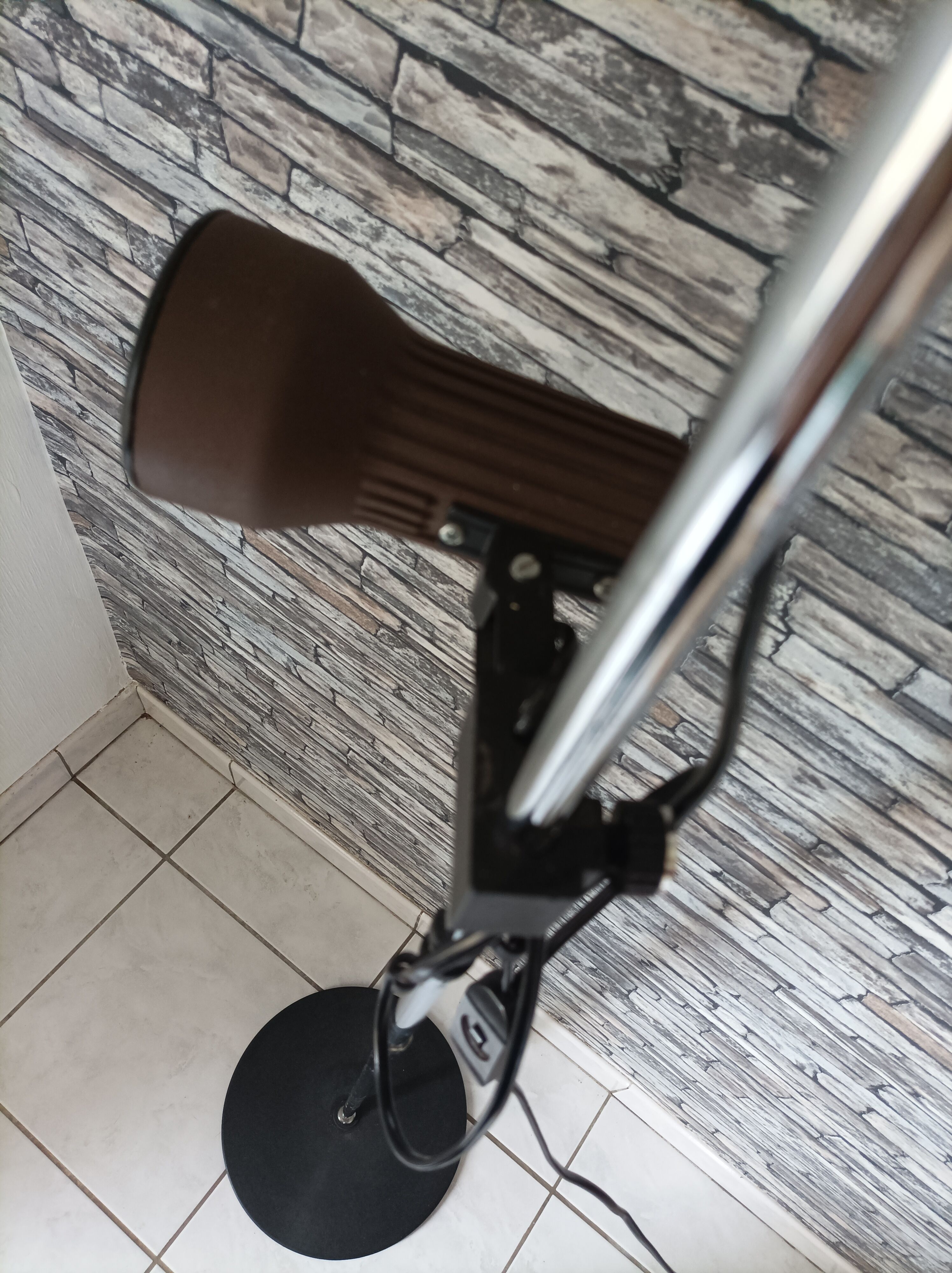 Lampadaire spots marron 1980