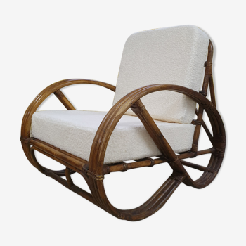 Fauteuil rotin 1960