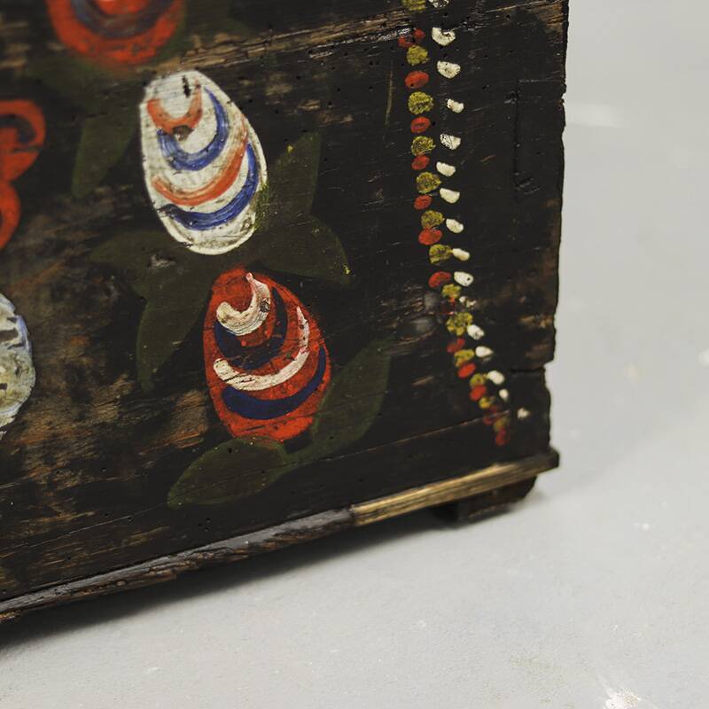 Antique painted Folk art bridal chest