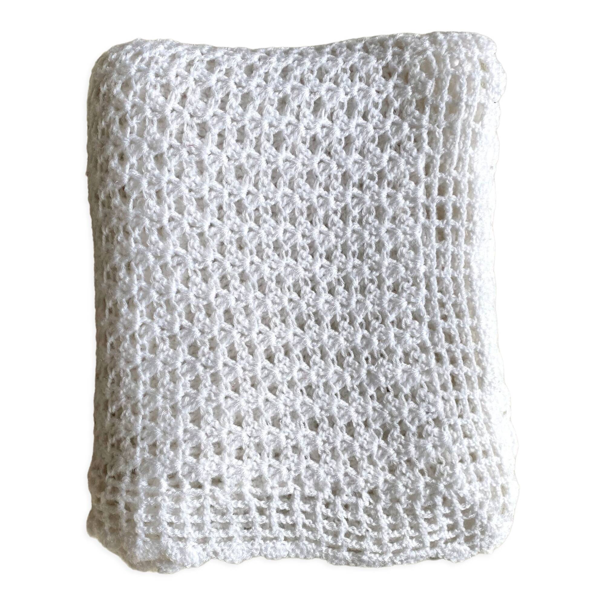 Couverture crochet vintage 140 x 130