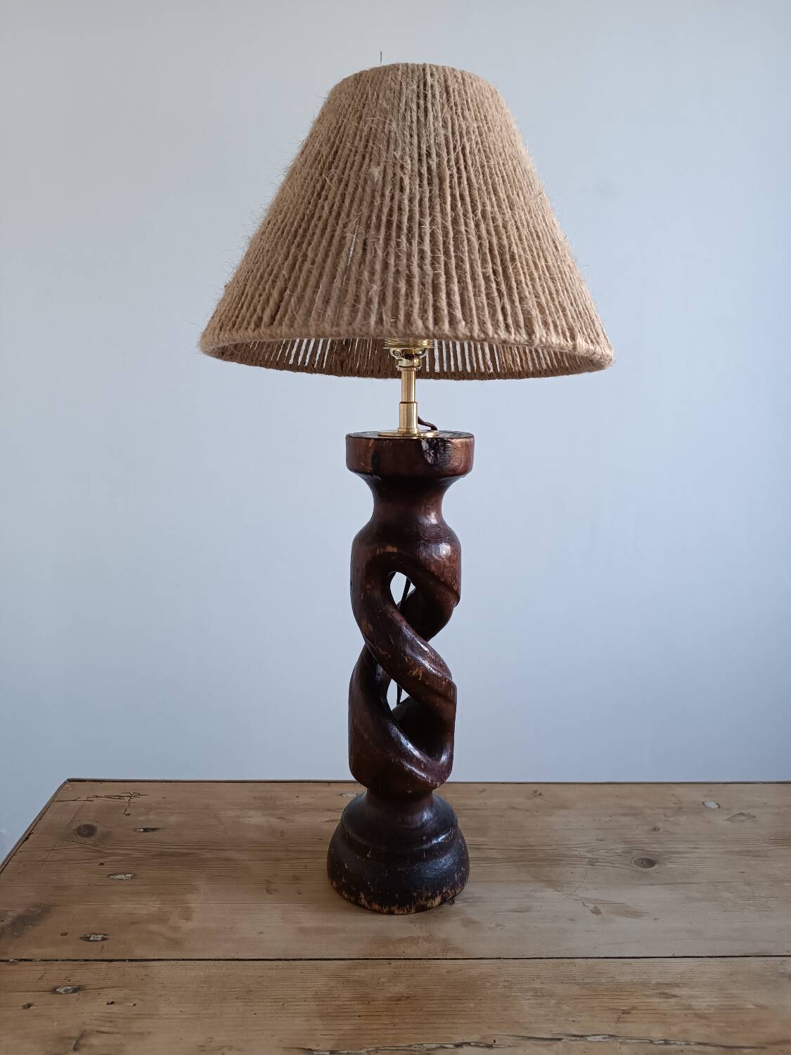 Turned wood lamp 1950
