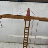 Vintage wooden crane toy from the 60s