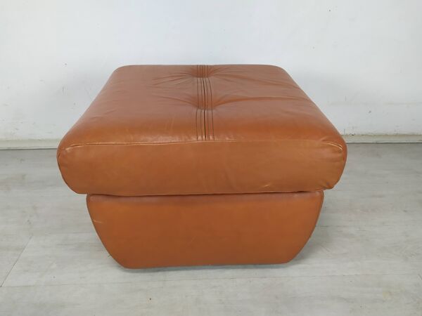 Pouf cuir vintage