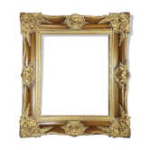 Cadre style Louis XV bois et stuc doré patiné 78x69 cm, feuillure: 55,5x46,5 cm