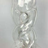 Blown glass carafe with silver frame