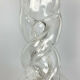 Blown glass carafe with silver frame