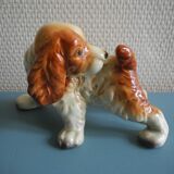 Old ceramic dog statuette Cortendorf Western Germany ceramic dog