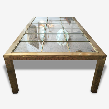 Table brass and beveled glass
