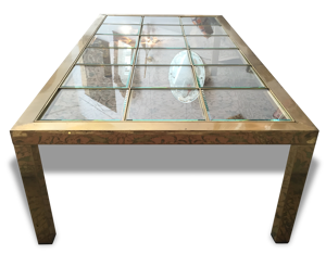table laiton et verre