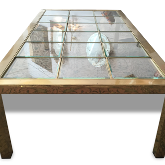 Table brass and beveled glass