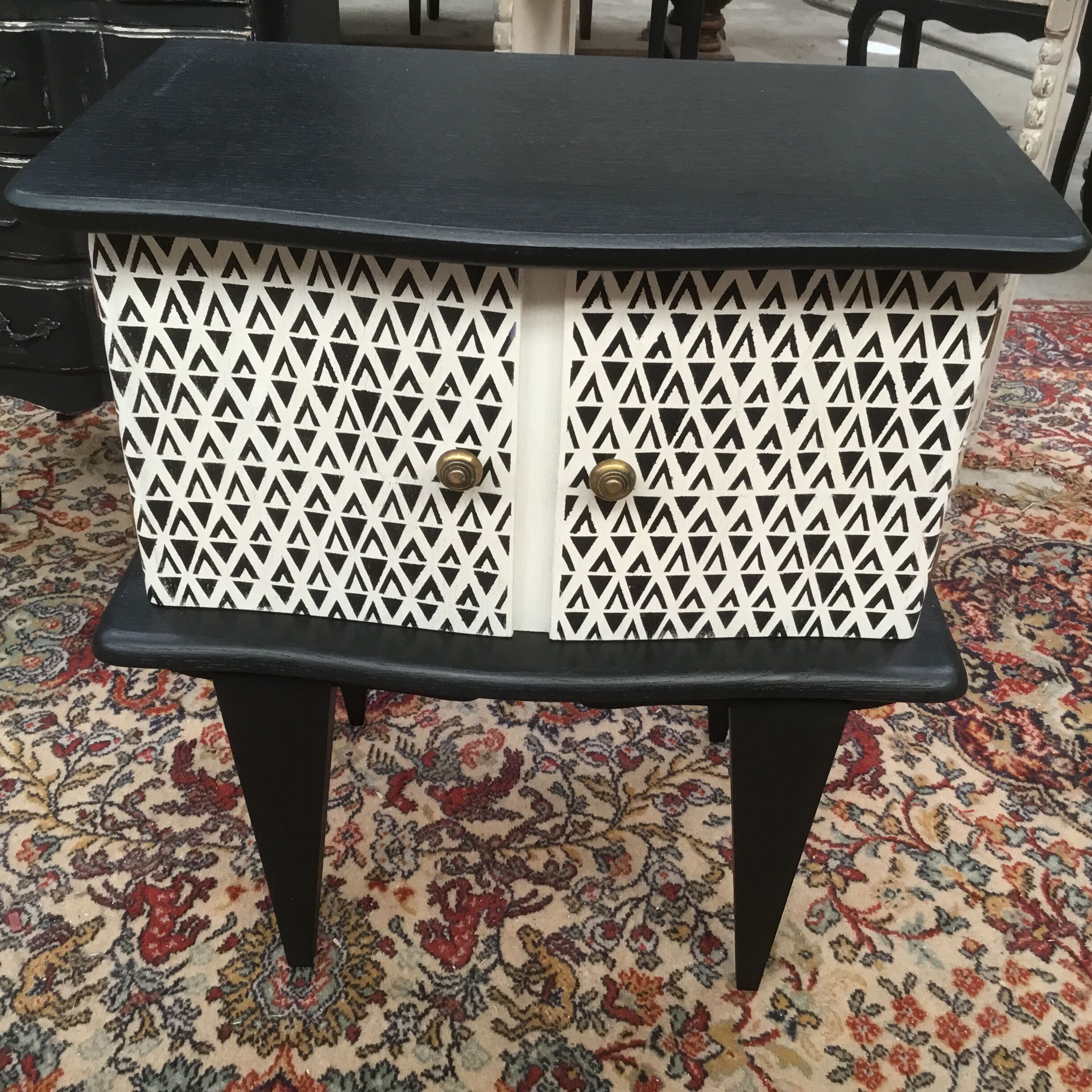 Black and white vintage bedside or extra furniture