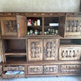 Large Oak Sideboard With Interlaced Doors - 1960s