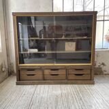 XXL oak display cabinet