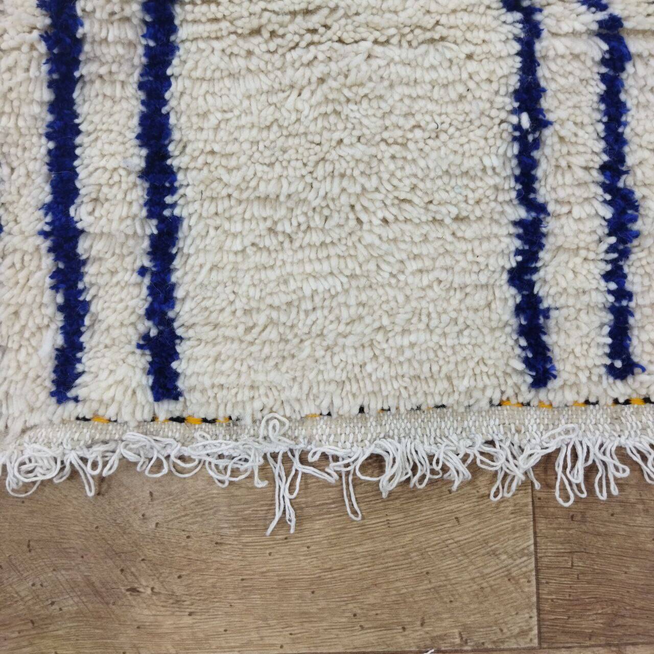 Vintage Azilal rug 290x196 cm - Blue geometric patterns