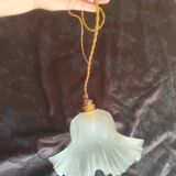 Pendant light with old glass tulip