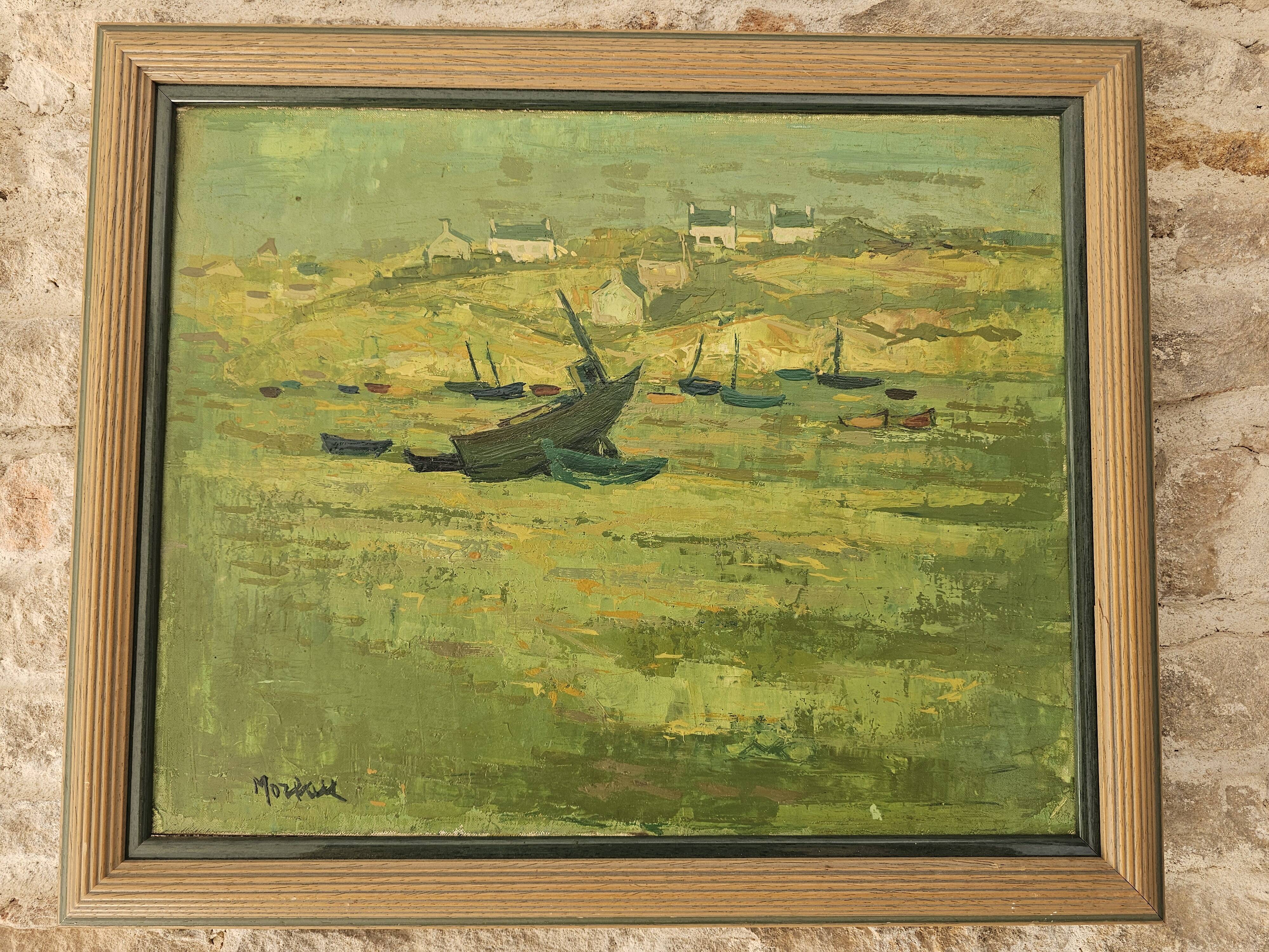 Tableau Huile sur toile - Paysage Breton, signé Jean Jacques Morvan