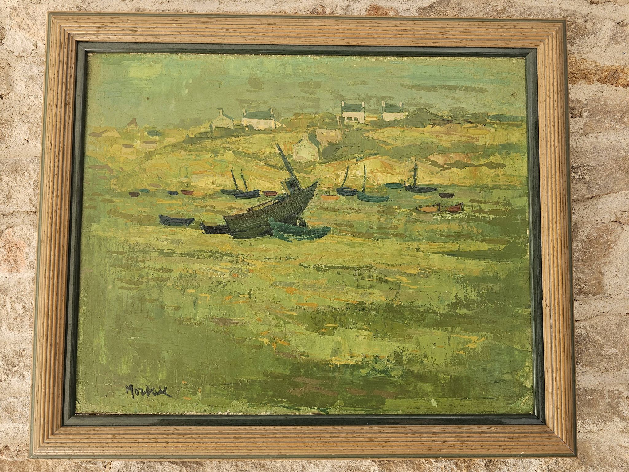 Oil painting on canvas - Breton landscape, signed Jean Jacques Morvan
