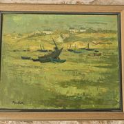 Oil painting on canvas - Breton landscape, signed Jean Jacques Morvan