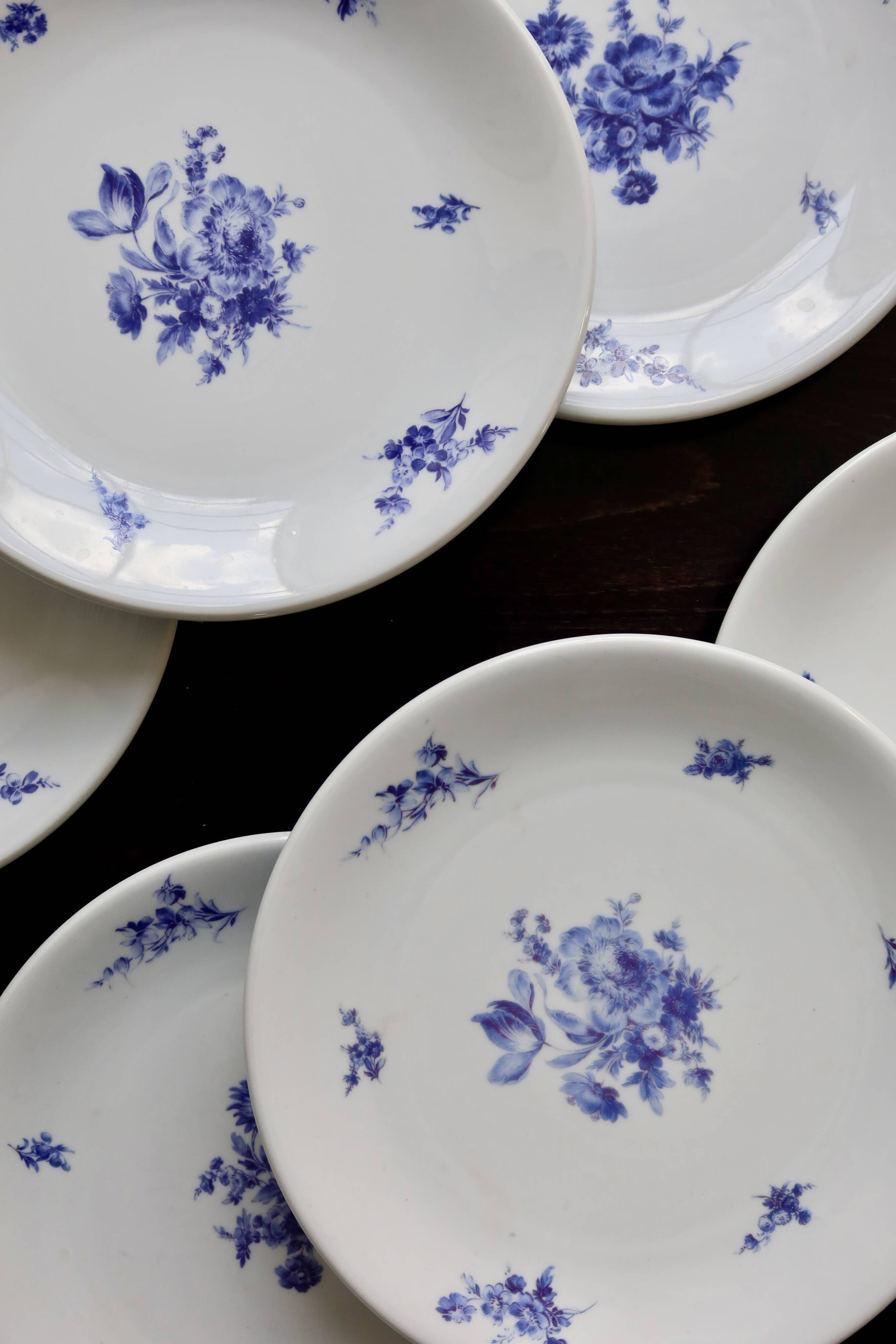 6 vintage dessert plates – Baudour porcelain