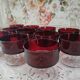 Lot de 12 coupes à champagne vintage Luminarc France modèle Suède Rubis
